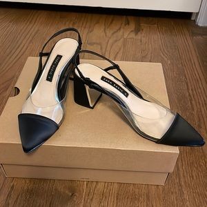 Zara kitten heel sling backs